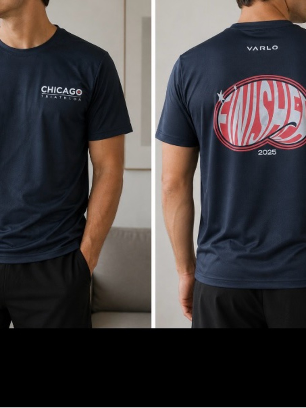Chicago Triathlon Black Performance Tee
